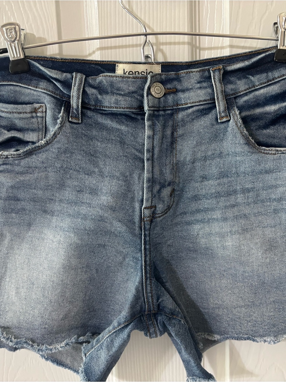 Women’s Kensie Vintage Light Blue Frayed Denim Shorts